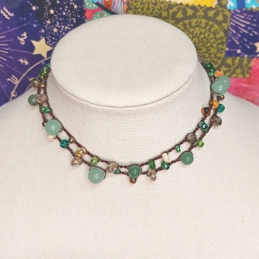 Hand Crafted Green Aventurine Crystal Necklace Artisan made by Rust Belt Raised